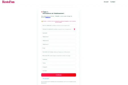Création de l'établissement